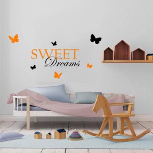 GLIX Sweet dreams - autocolant de perete Negru și portocaliu 120 x 60 cm