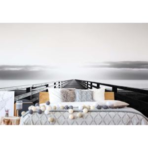 Fototapet - Ocean Pier Black And White Vliesová tapeta - 206x275 cm