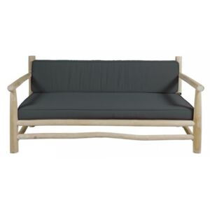 Canapea din lemn tec si perne gri 150 cm Capri Arms Santiago Pons