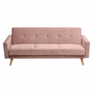 Canapea extensibilă Cristina catifea Dusty Pink