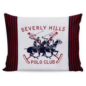 Set 2 fete perna din bumbac, Beverly Hills Polo Club BHPC 009 Alb / Rosu, 50 x 70 cm