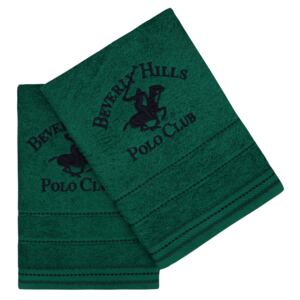 Set 2 prosoape baie din bumbac, Beverly Hills Polo Club 403 Verde, 50 x 90 cm
