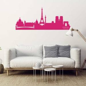 GLIX Paris panorama - autocolant de perete Roz 100 x 40 cm
