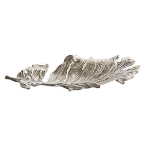 Tava Silver Leaf din metal argintiu 50x25 cm