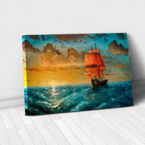Tablou Canvas - Sailing on sunset