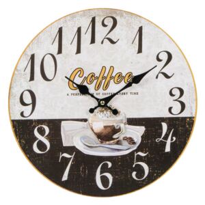 Ceas de perete din lemn Coffee 34 cm
