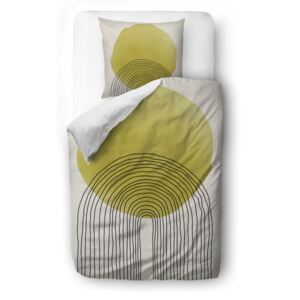 Lenjerie de pat din bumbac satinat Butter Kings Rising Sun, 135 x 200 cm, bej - galben