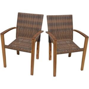 Set 2 scaune TOPEKA, lemn de salcâm
