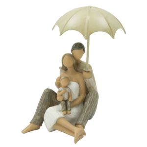 Decoratiune "Family with umbrella", L11,5xl9,5xH17,5 cm