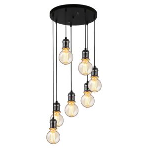 [lux.pro]® Lampa suspendata design decorativ – lampa plafon - negru-argintiu (7 x E27)