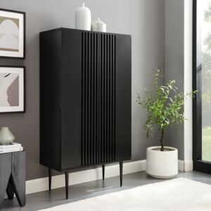 Comoda inalta Saltaire neagra 80/40/148 cm