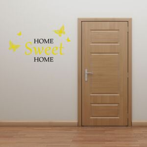 GLIX Home sweet home - autocolant de perete Negru și galben 70 x 45 cm
