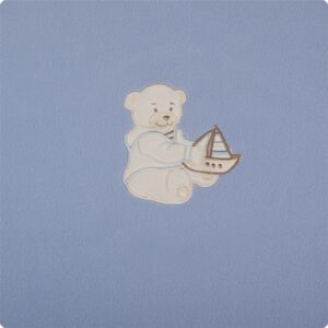 Paturica bebelusi cu Broderie Polar Fleece Womar Zaffiro, 90 x 80 cm, Albastru inchis