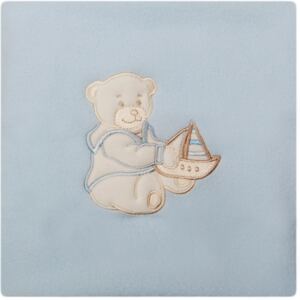 Paturica bebelusi cu Broderie Polar Fleece Womar Zaffiro, 90 x 80 cm, Albastru deschis