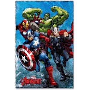 Paturica copii Avengers Star, 100 x 150 cm, poliester, albastru