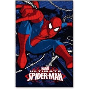 Paturica copii Spiderman Star, 100 x 150 cm, poliester, bleumarin