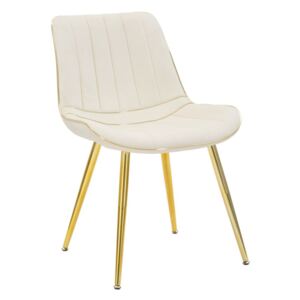 Set 2 scaune Paris, lemn de pin burete metal poliester, crem auriu, 51X59X79 cm