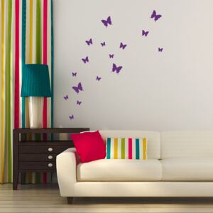 GLIX Set of butterflies - autocolant de perete Mov 95 x 10 cm