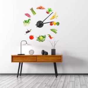 Sticker decorativ ceas cu legume