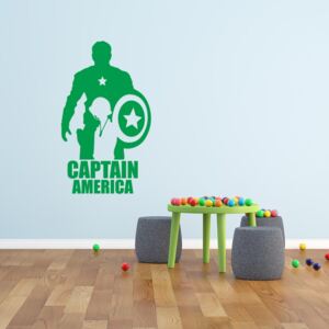 GLIX Avengers Captain America - autocolant de perete Verde 30x15 cm