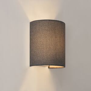 [lux.pro] Lampa de perete Noki, 1 x E27 max. 60W , 20 x 17.5 x 13 cm, textil, semicerc, gri