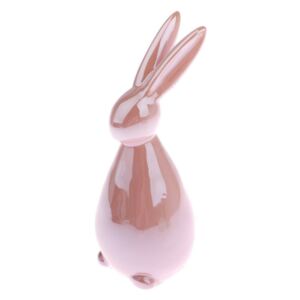 Decorațiune din ceramică în formă de iepure Dakls Easter Deco Hare, roz