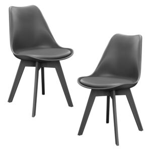 [en.casa]® Set scaun designt - 83 x 48cm - 2 bucati (gri)
