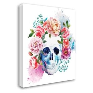 CARO Tablou pe pânză - Skull And Flowers 30x40 cm