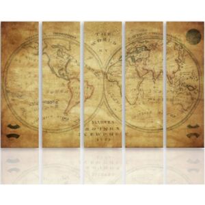 CARO Tablou pe pânză - Historical Map Of The World 100x70 cm