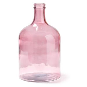 Vază din sticlă La Forma Semplice, înălțime 43 cm, roz