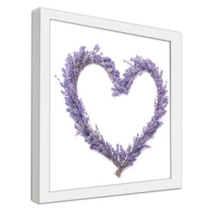 CARO Imagine în cadru - Lavender Heart 30x30 cm Alb