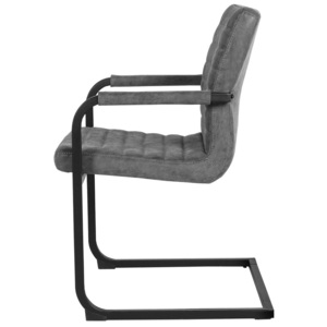 Set 2 scaune bucatarie, en.casa, 86 x 60 cm, piele sintetica, forma ergonomica, gri