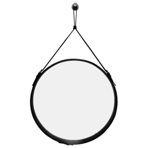 Oglindă suspendată cu ramă neagră RGE Elvis, ø 60 cm