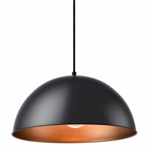 [lux.pro]® Lampa suspendata design decorativ – lampa plafon - Portland 150 x Ø 40 cm, negru / aramiu (1 x E27)