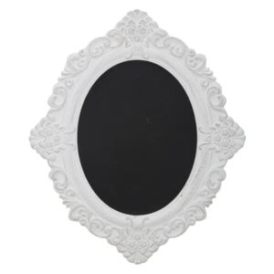 Tablă înrămată ovală Mauro Ferretti Bruxelles, înălțime 59 cm, alb