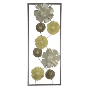 Decoratiune de perete Flowers, Metal, 25x61x5 cm