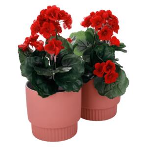 Ghivece de flori din ceramică, set de 2, roz, ABRIO