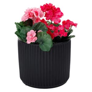 Ghiveci de flori din ceramică, negru mat, KELSO TIP 2