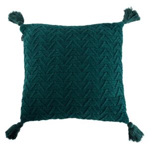 TEMPO-KONDELA USALE, pernă tricotată, verde închis, 45x45 cm