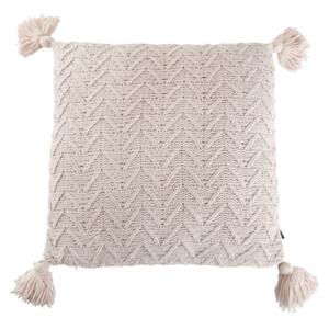 TEMPO-KONDELA USALE, pernă tricotată, bej, 45x45