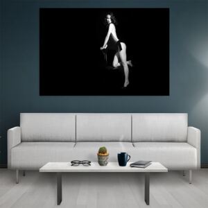 Tablou canvas Black and White Retro Girl 120x80 cm