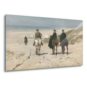 GLIX Tablou pe sticlă - Morning Ride Along The Beach, Anton Mauve 100x75 cm