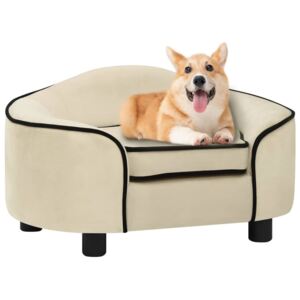Canapea pentru câini, crem, 67x47x36 cm, pluș