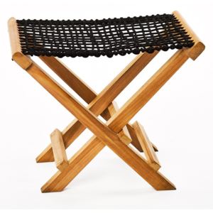 Set 2 scaune din lemn de tec Simla Lay, negru