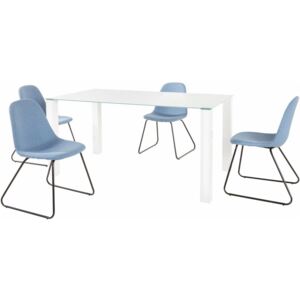 Set masă cu 4 scaune Støraa Dante Colombo Duro, albastru