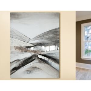 Tablou Landscape, panza, argintiu gri, 90x120 cm