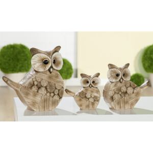 Decoratiune Owl Forest, rasina, maro, 13.5x13.2x5.1 cm