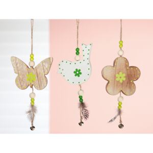 Set 3 ghirlande Butterfly, Bird, Flower, MDF, multicolor, 11x26x1 cm