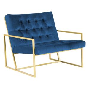 Fotoliu Mazzini Sofas BONO cu structură metalică, auriu - albastru