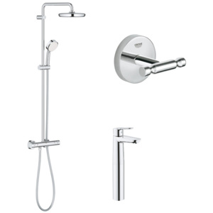 Coloana dus Grohe New Tempesta 210, Baterie lavoar blat Grohe BauEdge XL, AgÄÅ£Ätoare Grohe BauCosmopolitan
